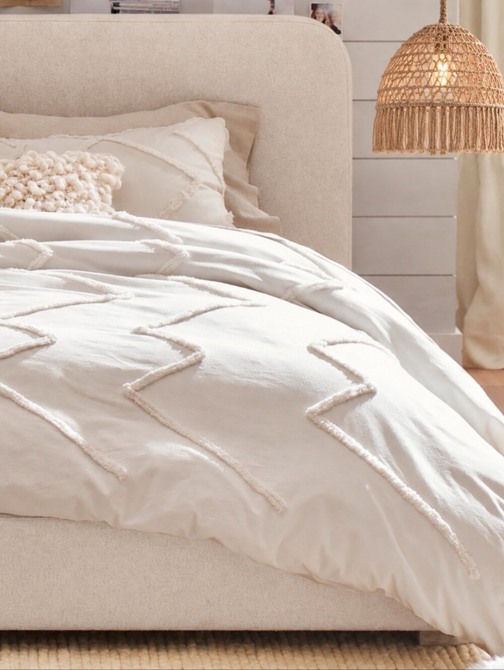 Pottery Barn Ashlyn Tufted Twin Duvet Cover + Sham NEW